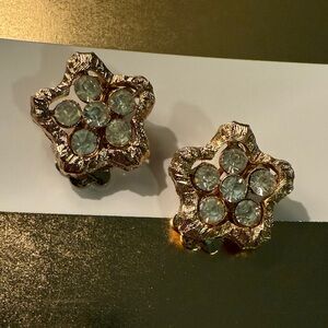 Coro Gold and Silver Starburst Earrings